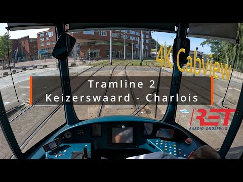 RET line 2 | Tram Rotterdam| Keizerswaard To Charlois & Back To The Depot| 4K Cabview |Lots of Info