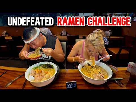 UNDEFEATED 9LB RAMEN CHALLENGE at Ramen Bario in Honolulu, HI!! #RainaisCrazy