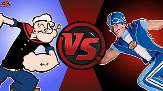 POPEYE vs SPORTACUS! (Popeye vs Lazy Town) Cartoon Fight Club Bonus Episode 10