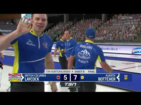 #brier2021 When a broom smack damages the ice: Laycock/Cotter(BC) vs Bottcher(AB)