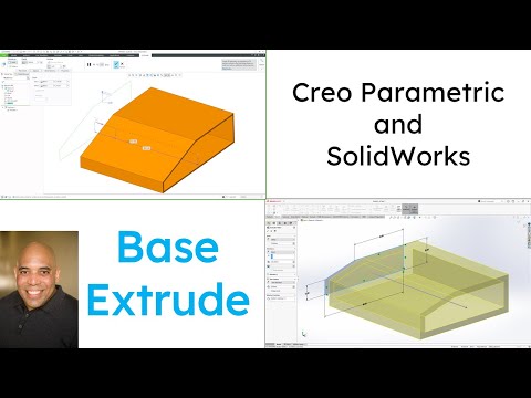 SolidWorks - Creo Parametric Comparison - Base Extrude