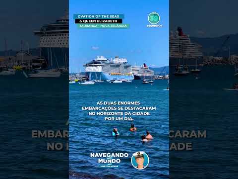 Thumbnail for Ovation of the seas e o Queen Elizabeth atracados em Tauranga em 60 segundos | #shorts #cruzeiros