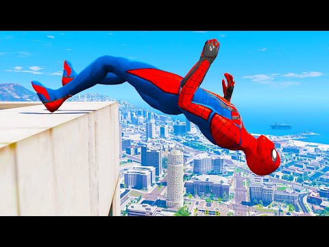 Jumping off Biggest Buildings In GTA 5 - GTA V Crazy Jumps and Falls
