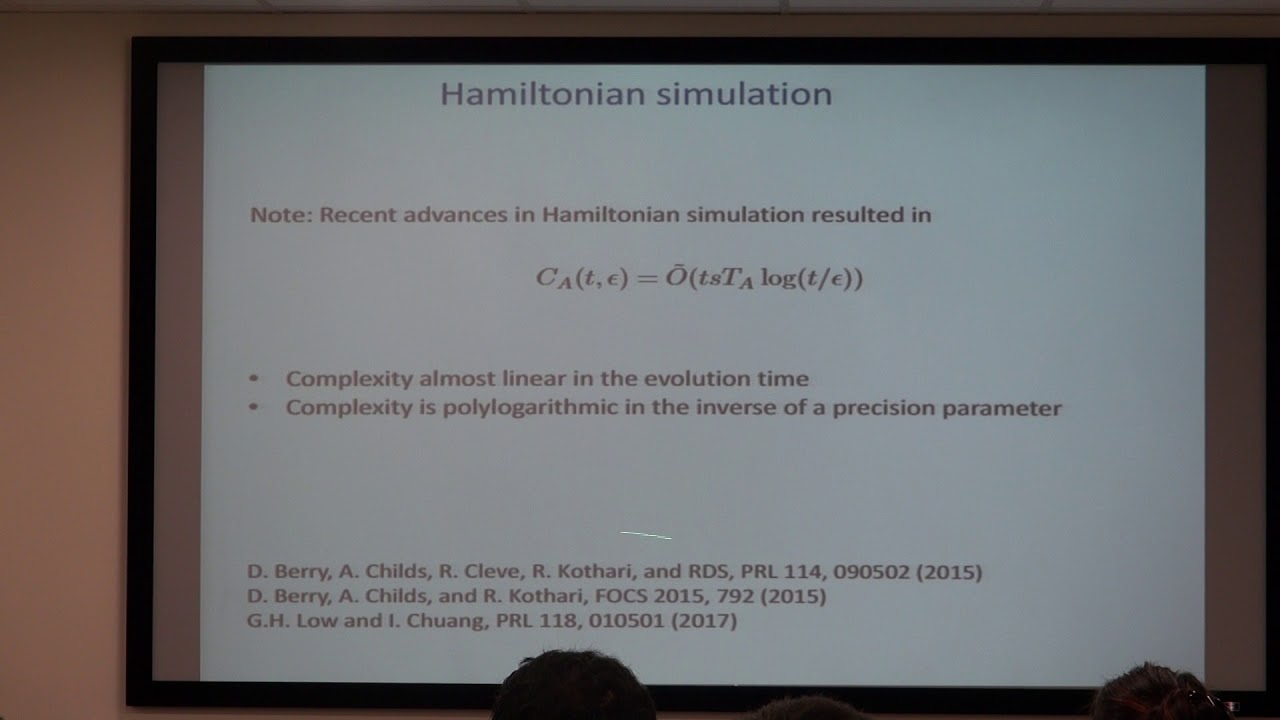 Rolando Somma:  Quantum Algorithms for Systems of Linear Equations