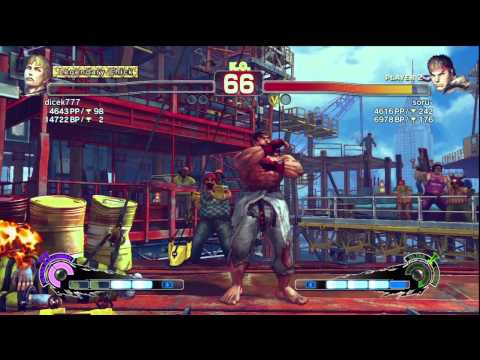 dicek777 [Cody] vs. soru- [Ryu] | SSF4 Arcade Edition