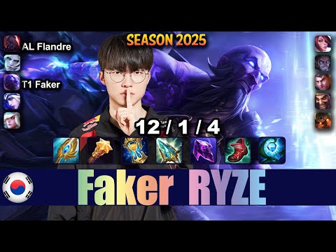 T1 Faker RYZE vs JAYCE Mid - Patch 25.19 KR Ranked | lolrec