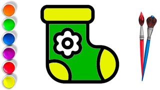 How to Draw a Cute Sock | Easy Step-by-Step Tutorial | Kids Drawing and Coloring