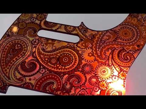 Paisley Telecaster 8 Hole Pickguard Golden Copper Acrylic Mirror Standard or Humbucker Cut Scratch Plate for Fender American/Mexican Tele Guitar image 7
