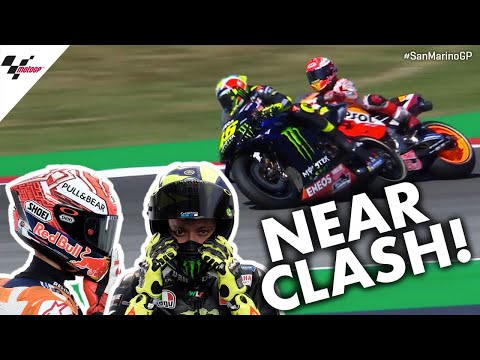 Rossi and Marquez ALMOST CLASH during Q2! | 2019 #SanMarinoGP