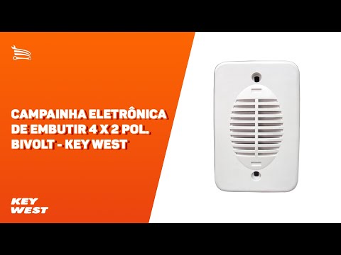 Campainha Eletrônica de Embutir 4 x 2Pol. Bivolt KEY WEST-6330  - Video