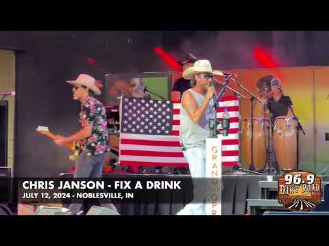 Chris Janson singing "Fix A Drink" in Noblesville, IN on July 12, 2024 for Parti-Gras 2.0