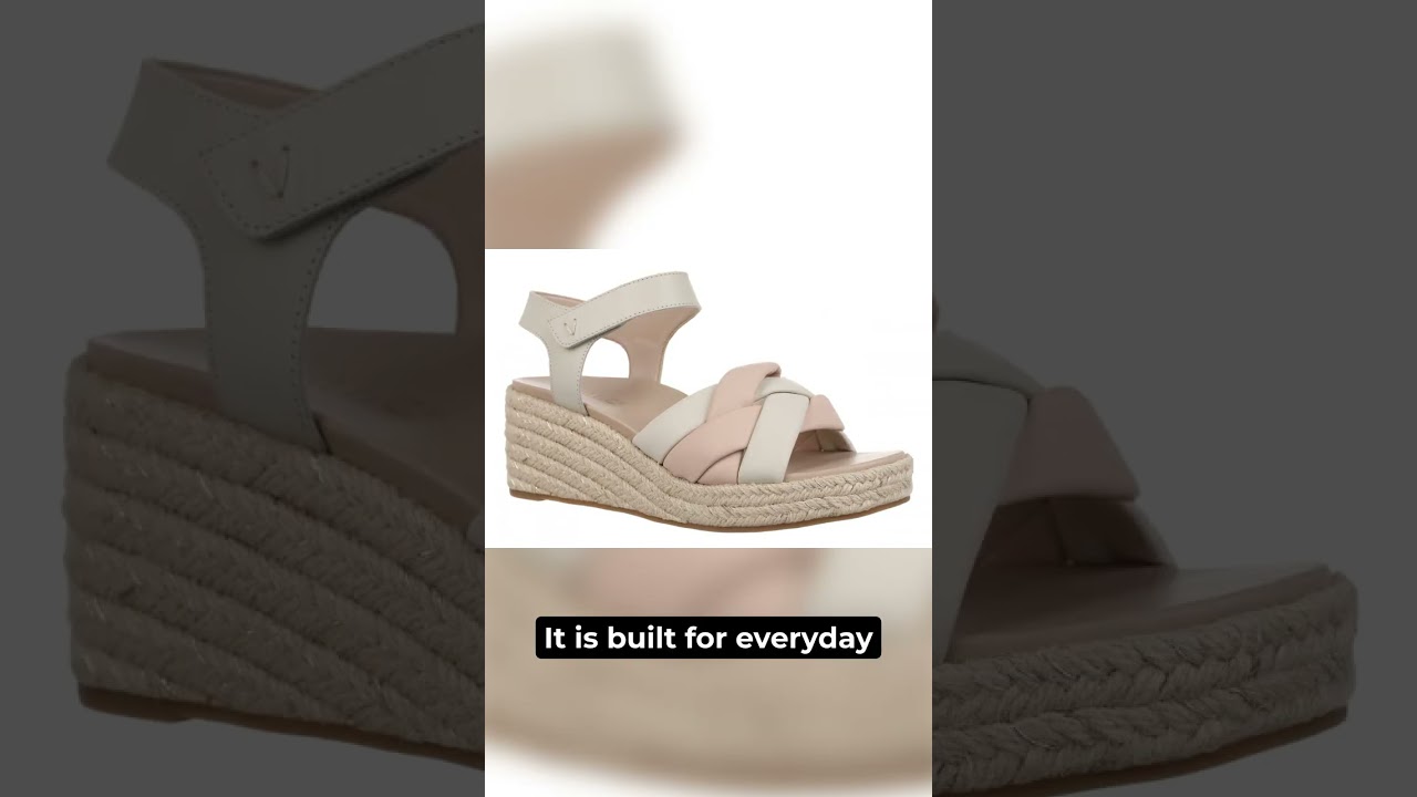 Watch Vionic Saratoga Women's Orthotic Support Espadrille Wedge Sandal video
