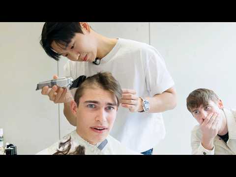 British Students shave their heads for Korean Military Service