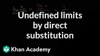 Undefined limits by direct substitution | Limits and continuity | AP Calculus AB | Khan Academy