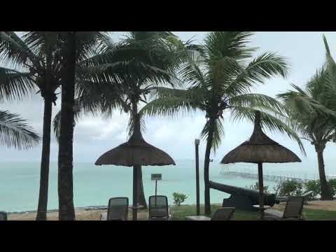 Tropical rainstorm at The Tropical Attitude hotel in Trou D'eau Douce, Mauritius