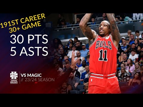 DeMar DeRozan 30 pts 5 asts vs Magic 23/24 season