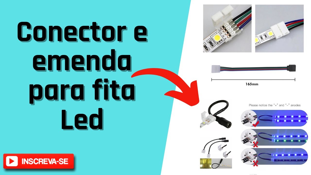 Conector e emenda para fita led - Usando a sobra da fita led