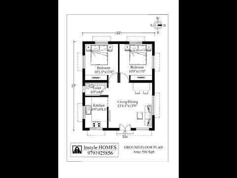 # Two bedroom house plan# instyle homes# Low budget building design # simple home design# floor plan