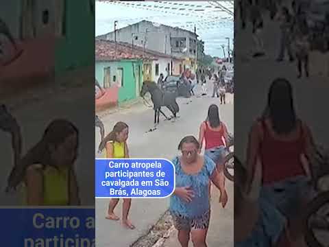 Carro atropela participantes de cavalgada em São Brás, Alagoas