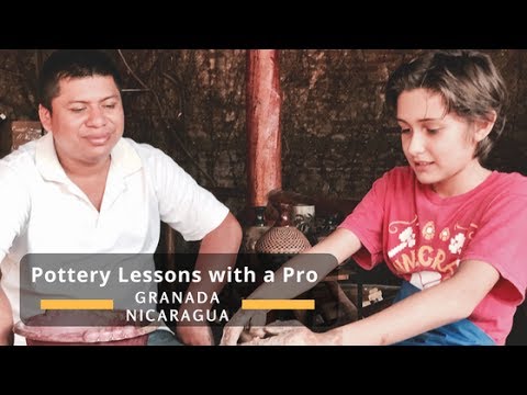 Kids Take the Pottery Wheel with Pro-Potter in Granada, Nicaragua
