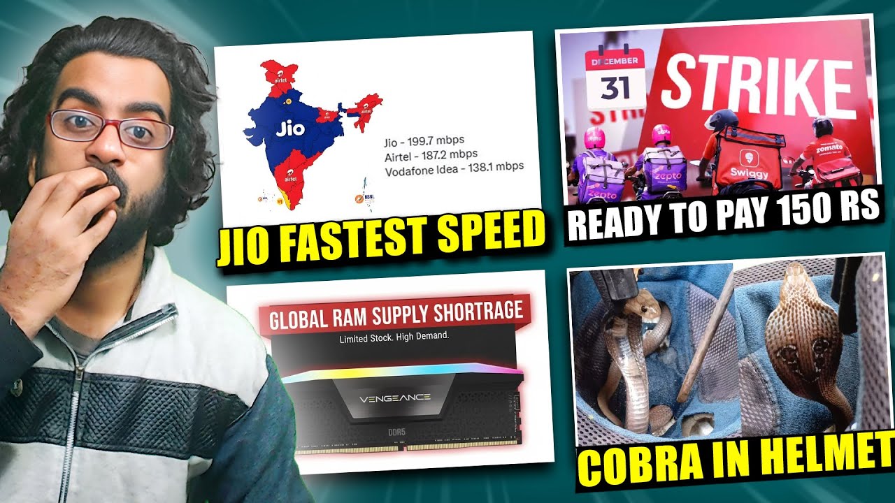 Saudi Air Strike on Yemen, Zomato Ready on Strike, Jio Vi Airtel Highest Speed, Global Ram Shortage