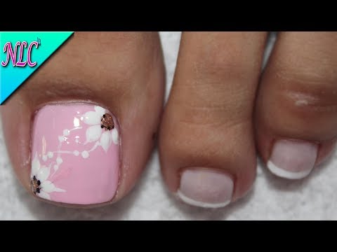 DISEÑO PARA PIES FLORES Y FRANCÉS MUY FÁCIL – FLOWERS NAIL ART – NLC
