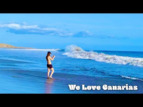 Gran Canaria Maspalomas & Playa del Ingles Beach Life Big Waves