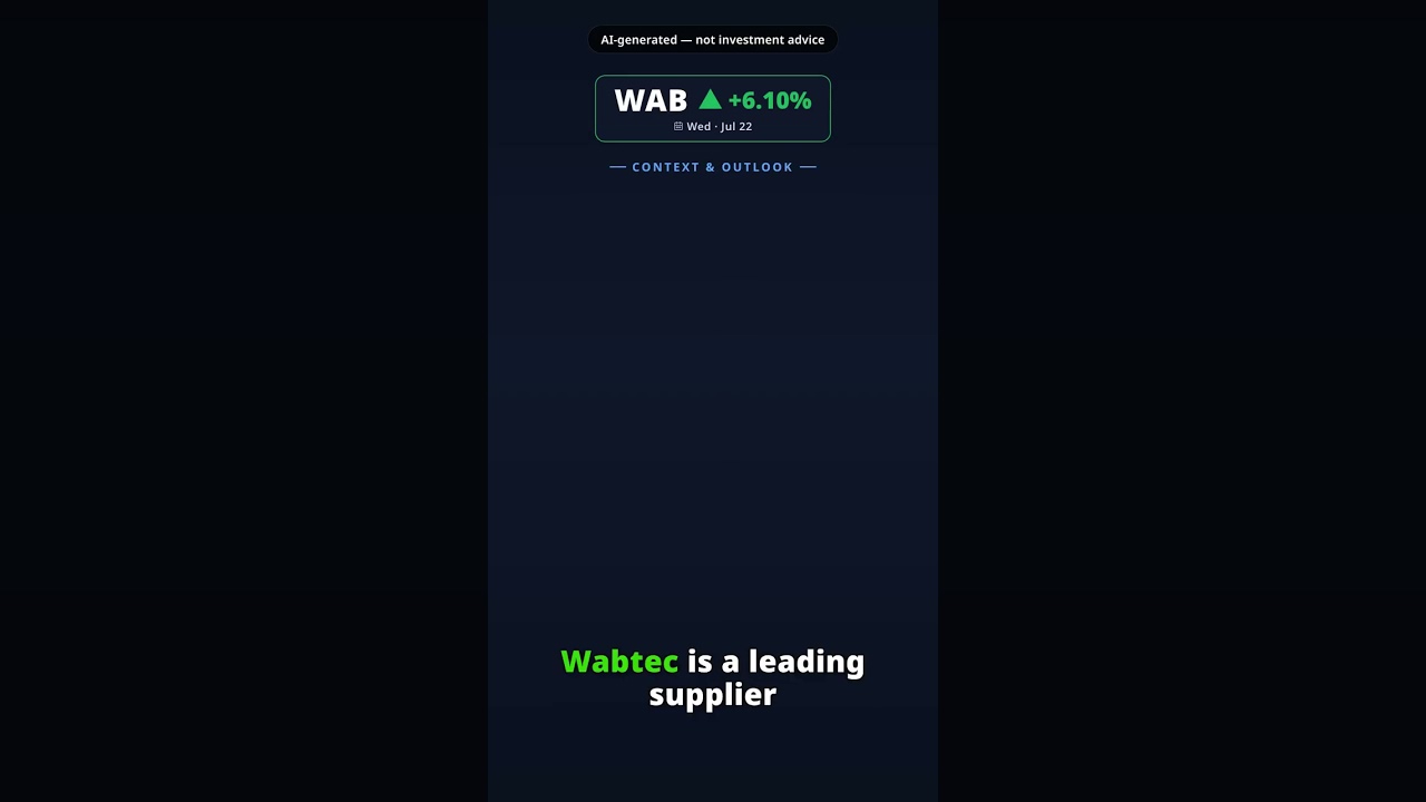 Why Is Wabtec Stock Leaping Today? WAB +6.10% (Jul 22) — Q2 Earnings Beat Guidance Raised