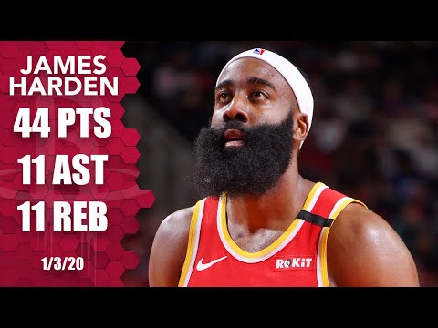 James Harden records 44-point triple-double in 76ers vs. Rockets | 2019-20 NBA Highlights