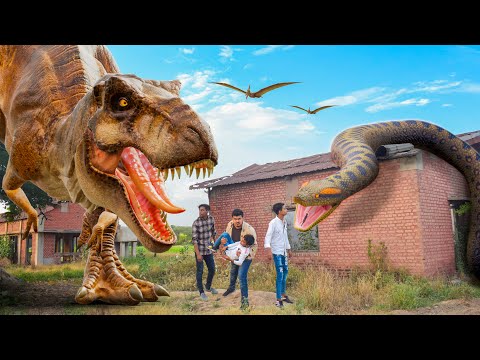 T Rex Vs Anaconda Snake Part 1 - Jurassic Park Fan Made Short Film - T rex Chase