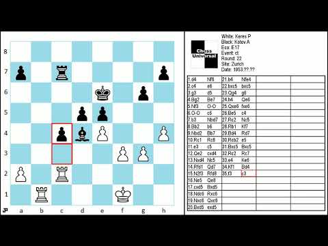 Keres P vs Kotov A E17 ct Zurich 1953