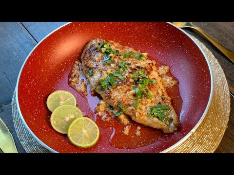 Pan grill Fish Recipe | Pan grilled Fish in Lemon Butter Garlic Sauce | #fish