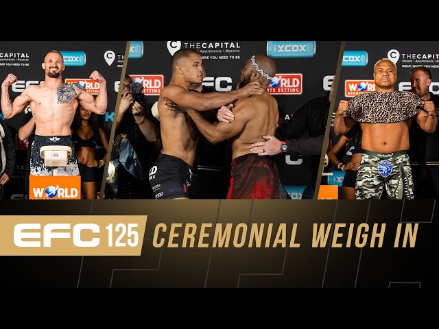 EFC 125 Weigh-In Highlights 🔥 Chaos, Replacements & Face-Offs! MMAtown blog post image: EFC 125 Weigh-In Highlights 🔥 Chaos, Replacements & Face-Offs!