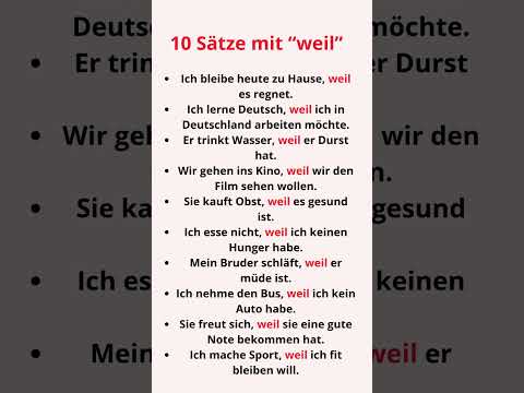 10 Sätze mit “weil” | Grammatik lernen