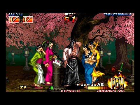 Samurai Shodown III: Ukyo playthrough lvl-8 bust 【60fps】