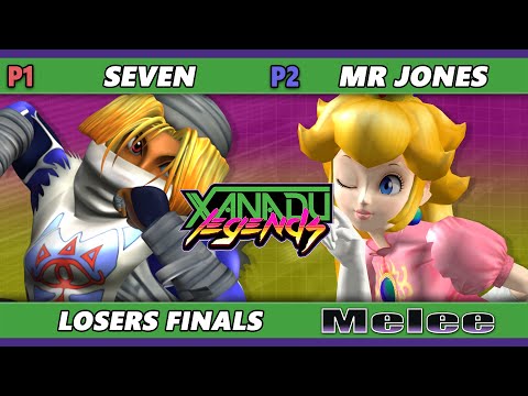 Xanadu Legends LOSERS FINALS - mr jones (Peach) Vs. Seven (Sheik) Smash Melee - SSBM