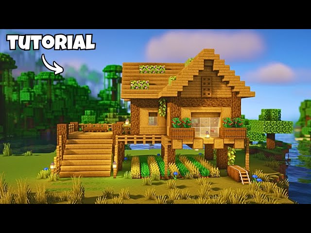 Oak Survival House Build +Tutorial 🏡(64) Minecraft Map