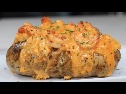 LOADED CREAMY SHRIMP BAKED POTATO