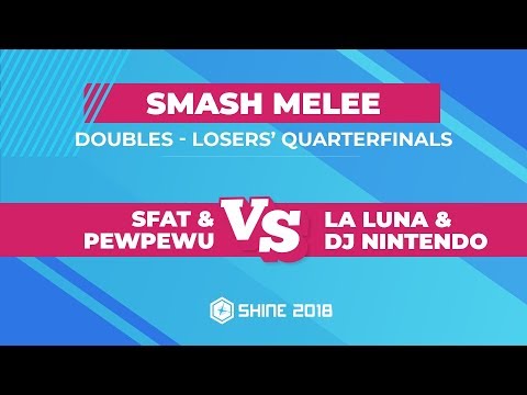 SFAT/PewPewU vs La Luna/DJ Nintendo - Smash Melee Doubles: Losers' Quarterfinals - Shine 2018