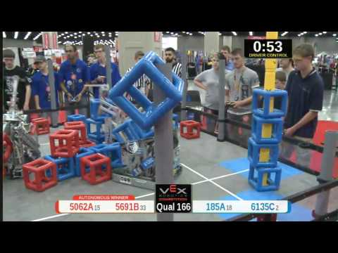 2015 VRC Tech Q166 - 5062A 5691B vs 185A 6135C - 80 to 82 - VEX Worlds 2015 - Technology Division