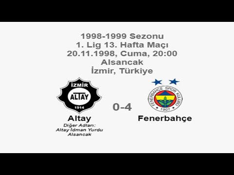 Altay 0-4 Fenerbahçe [HD] 20.11.1998 - 1998-1999 Turkish 1st League Matchday 13