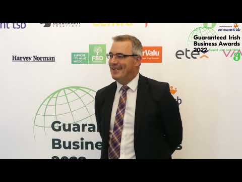 Patrick Farrell of Permanent TSB at the Guaranteed Irish Business Awards 2022