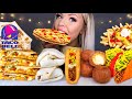 ASMR TACO BELL TRIPLELUPA TACO MEXICAN PIZZA CRUNCHWRAP SUPREME CINNABON DELIGHTS MUKBANG 먹방