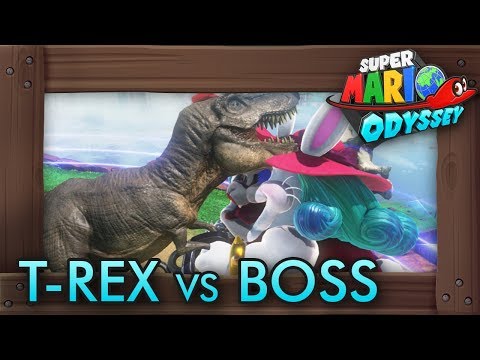 What If A T-Rex Fights A Boss? - Super Mario Odyssey