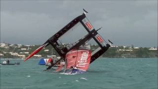 AC35: First video of the Kiwi capsize