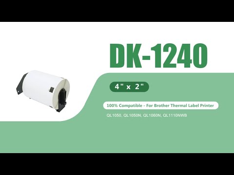 Brother DK-1240 Compatible Large Multi-Purpose Labels DK1240 Labeles 4" x 2"