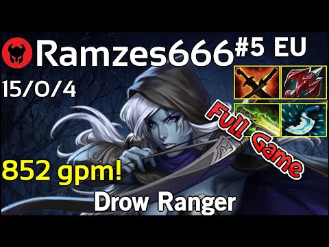 852 gpm! Ramzes666 plays Drow Ranger!!! Dota 2 Full Game 7.20