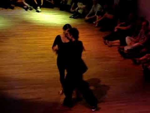  Dana Frigoli  and  Pablo Villarraza  are  dancing  to  the  milonga  "  La Milonga Que Faltaba  "