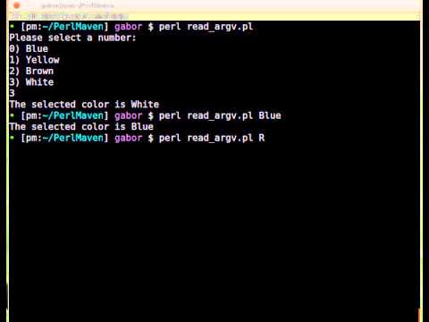 Beginner Perl Maven tutorial 4.12 - Command line parameters (screencast)