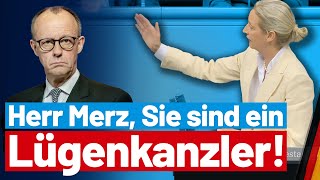 Alice Weidel confronts Merz with his broken election promises❗️😂 - AfD parliamentary group in the...